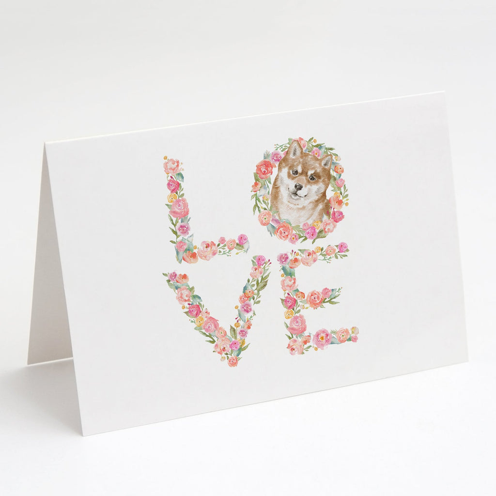 Shiba Inu #8 LOVE Greeting Cards Pack of 8 Blank Cards with Envelopes Whimsical A7 Size 5x7