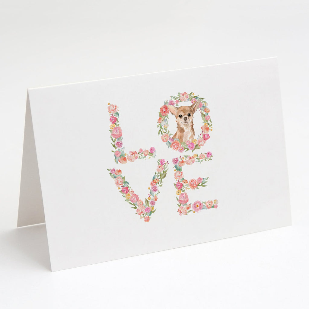Chihuahua #2 Love Greeting Cards Pack of 8 Blank Cards with Envelopes Whimsical A7 Size 5x7