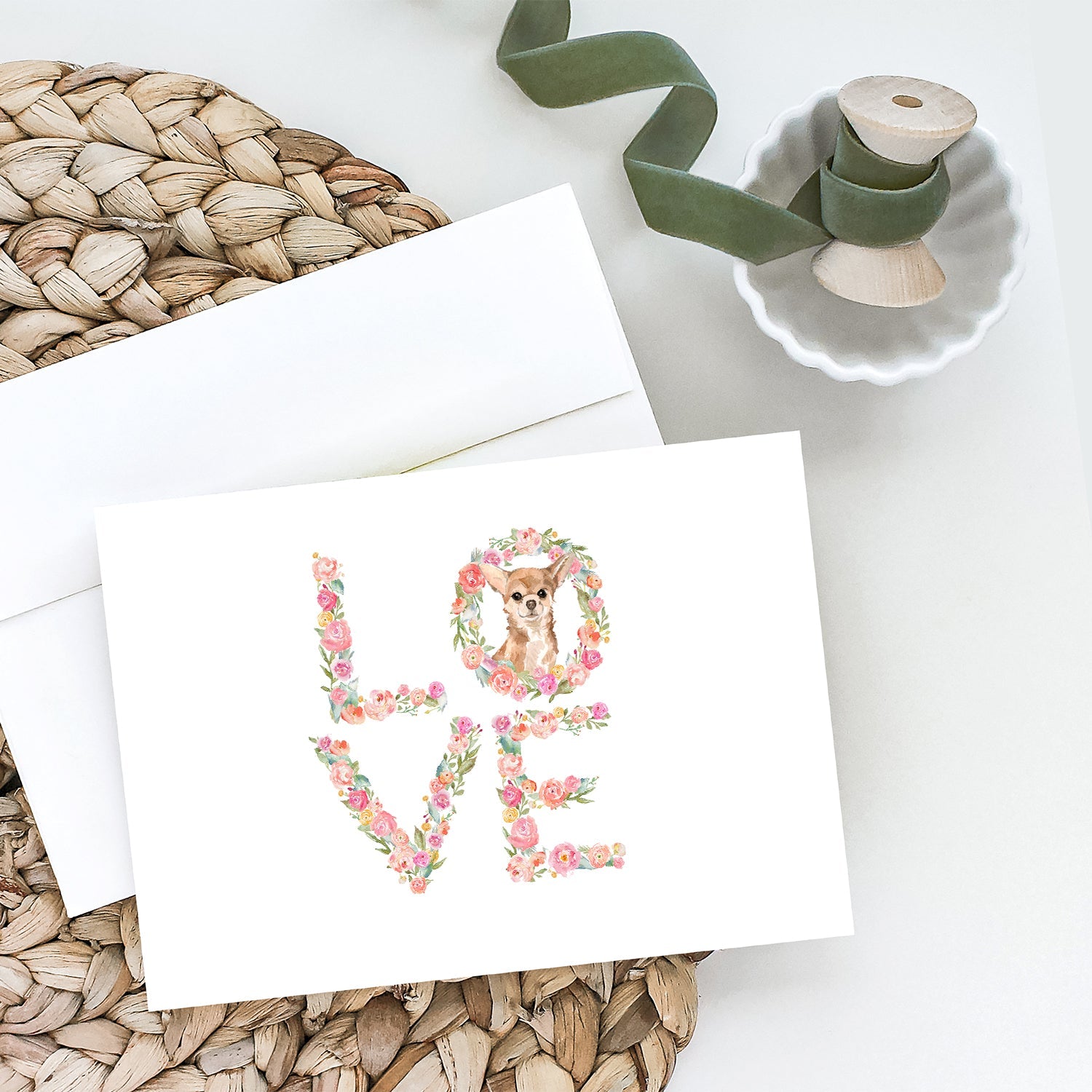 Chihuahua #2 Love Greeting Cards Pack of 8 Blank Cards with Envelopes Whimsical A7 Size 5x7