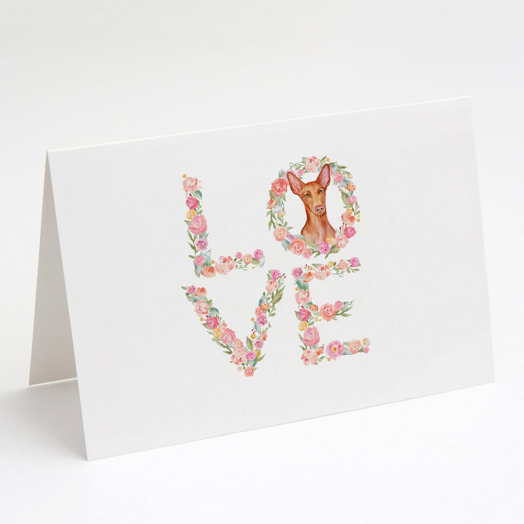 Pharaoh Hound Love Greeting Cards Pack of 8 Blank Cards with Envelopes Whimsical A7 Size 5x7