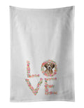 Fawn Great Dane Love Kitchen Towel Set of 2 White Dish Towels Decorative Bathroom Hand towel for Hand, Face, Hair, Yoga, Tea, Dishcloth, 19 X 28", White