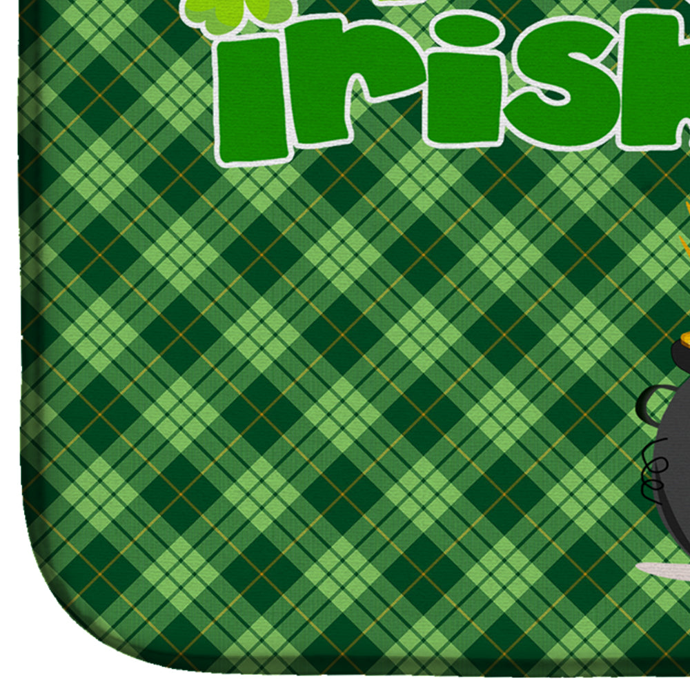 Blue and White Pit Bull Terrier St. Patrick's Day Dish Drying Mat Absorbent Dish Drying Mat Pad for Kitchen Counter Dish Drainer Mat for Countertop, 14 x 21", Multicolor