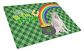 Blue Brindle Pit Bull Terrier St. Patrick's Day Cutting Board Tempered Glass Kitchen Cutting Surface, Heat Resistant Chopping, Non-Slip Feet, Food Prep & Serving