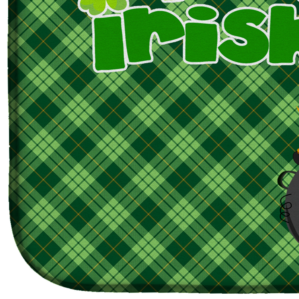 Longhaired Cream Chihuahua St. Patrick's Day Dish Drying Mat Absorbent Dish Drying Mat Pad for Kitchen Counter Dish Drainer Mat for Countertop, 14 x 21", Multicolor