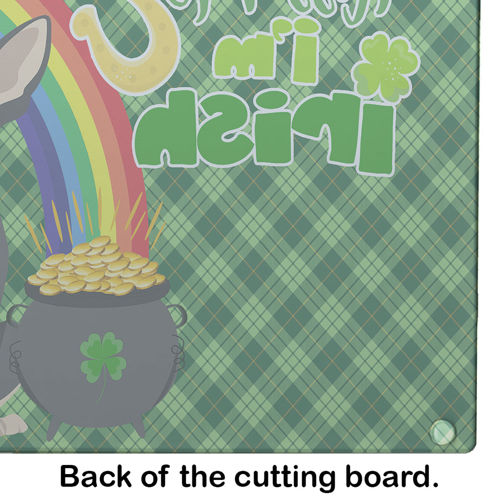 Black and Cream Chihuahua St. Patrick's Day Cutting Board Tempered Glass Kitchen Cutting Surface, Heat Resistant Chopping, Non-Slip Feet, Food Prep & Serving