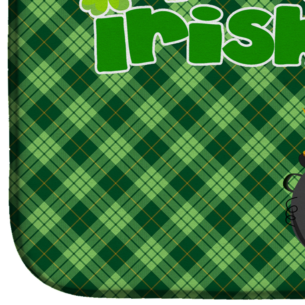 Chocolate and Cream Dachshund St. Patrick's Day Dish Drying Mat Absorbent Dish Drying Mat Pad for Kitchen Counter Dish Drainer Mat for Countertop, 14 x 21", Multicolor