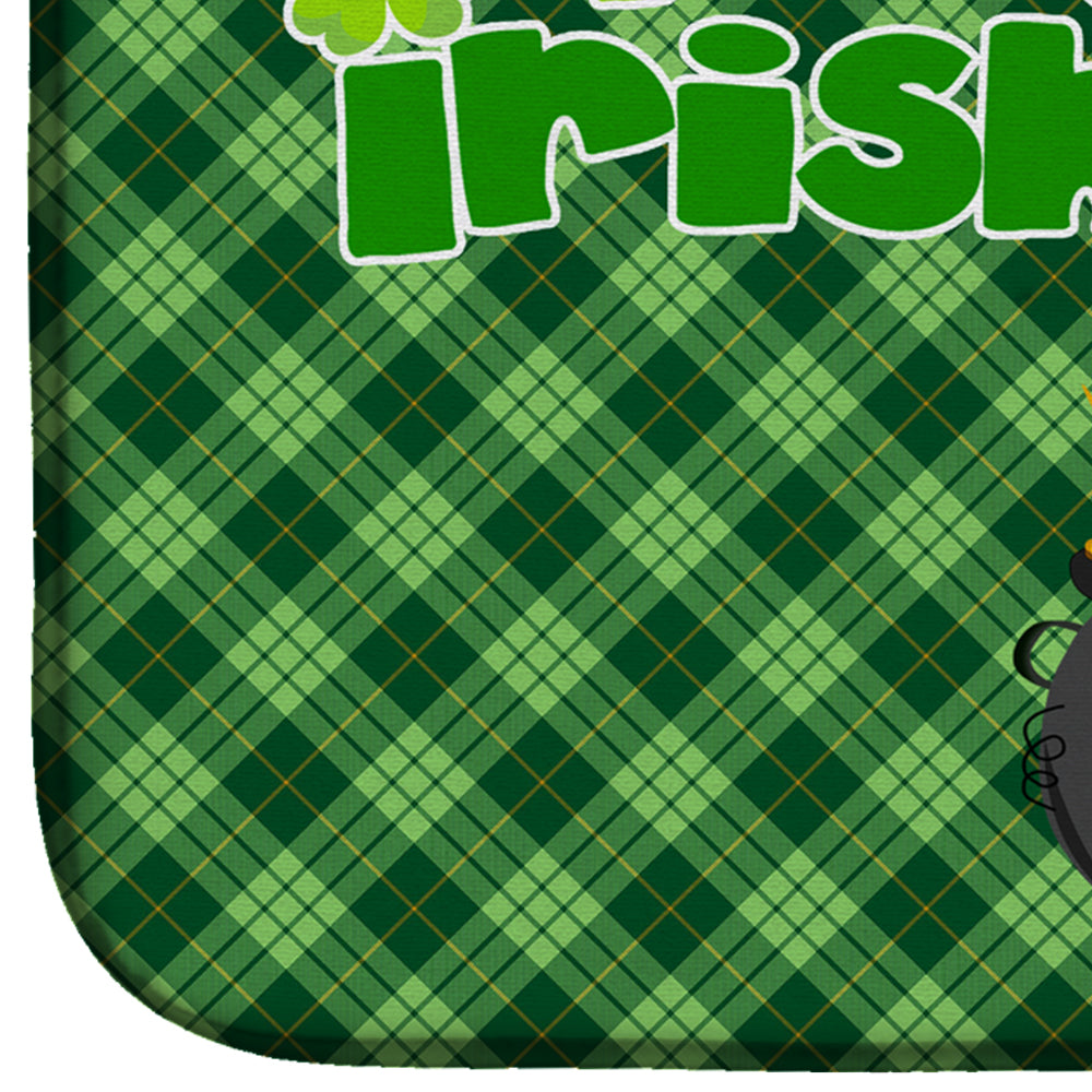 Toy Red Poodle St. Patrick's Day Dish Drying Mat Absorbent Dish Drying Mat Pad for Kitchen Counter Dish Drainer Mat for Countertop, 14 x 21", Multicolor