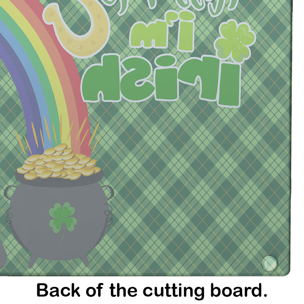 Black Schnauzer St. Patrick's Day Cutting Board Tempered Glass Kitchen Cutting Surface, Heat Resistant Chopping, Non-Slip Feet, Food Prep & Serving