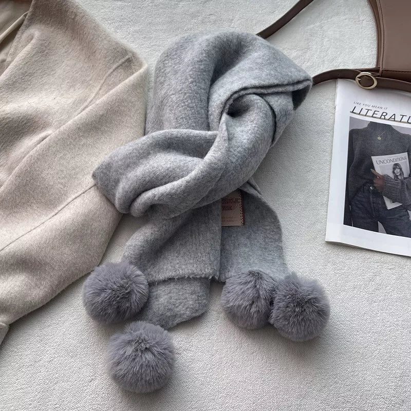 Pom-Pom Tassel Warm Scarf