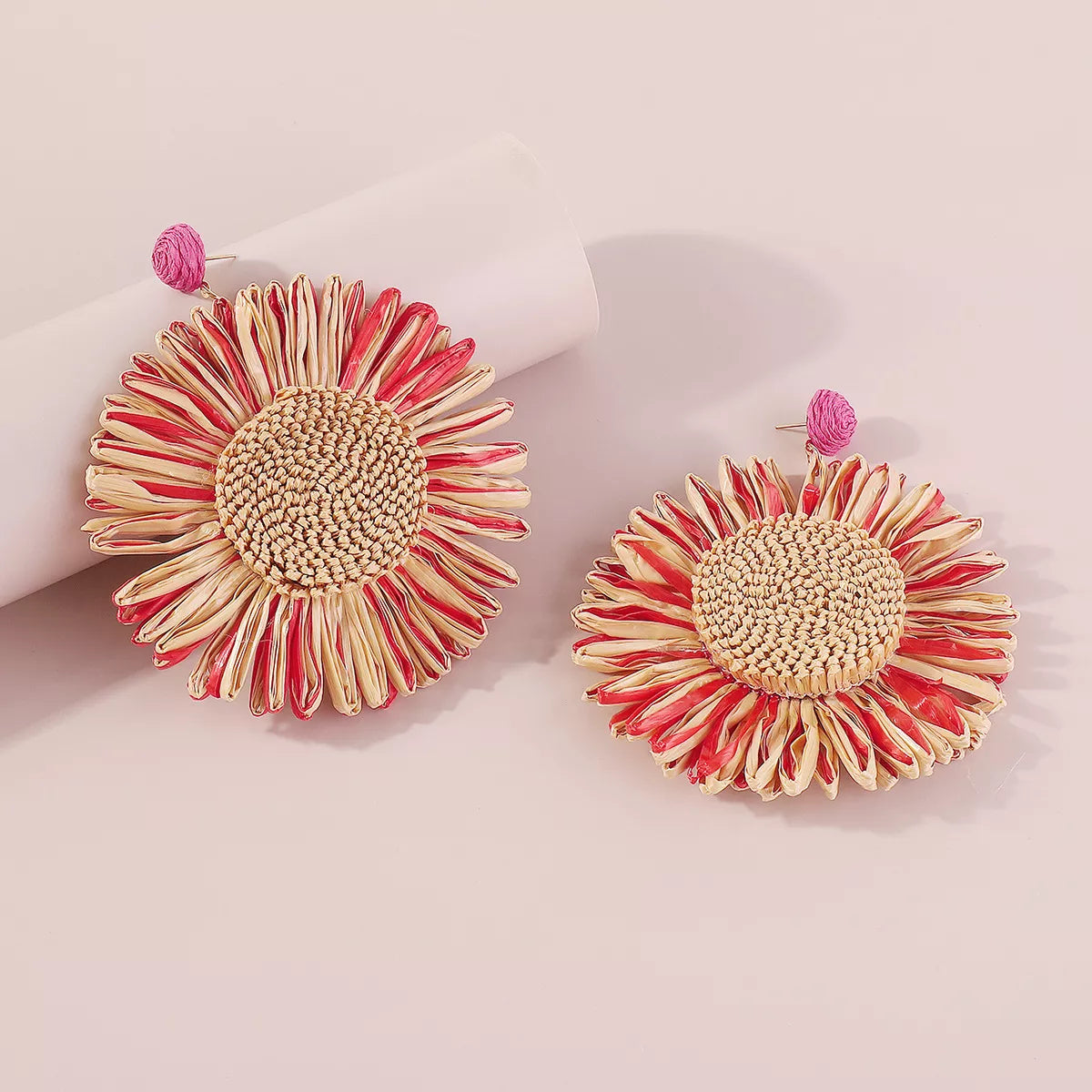 Sunflower Rattan Dangle Earrings