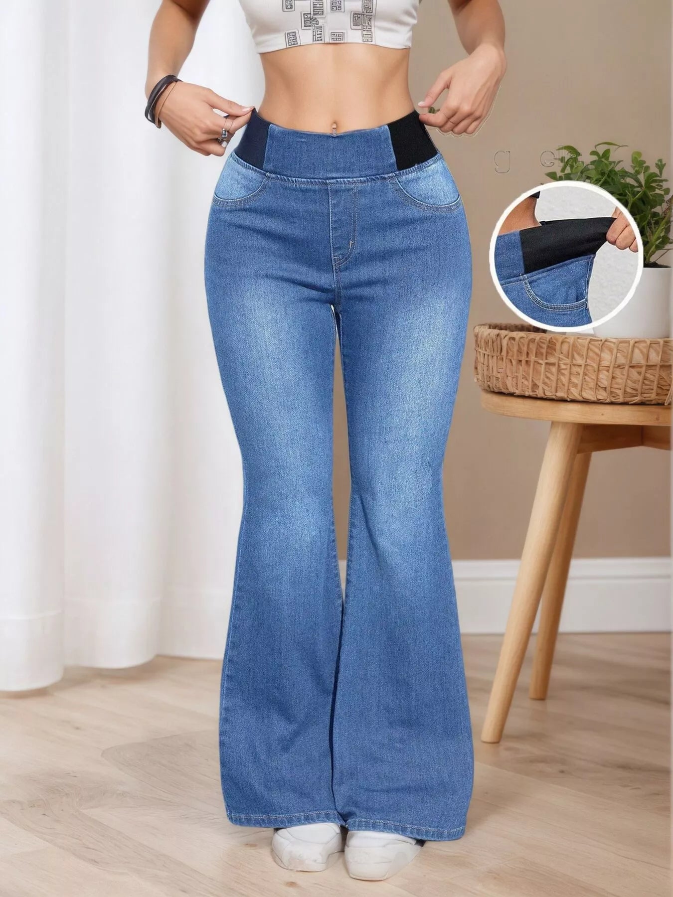 High Waist Flare Leg Jeans