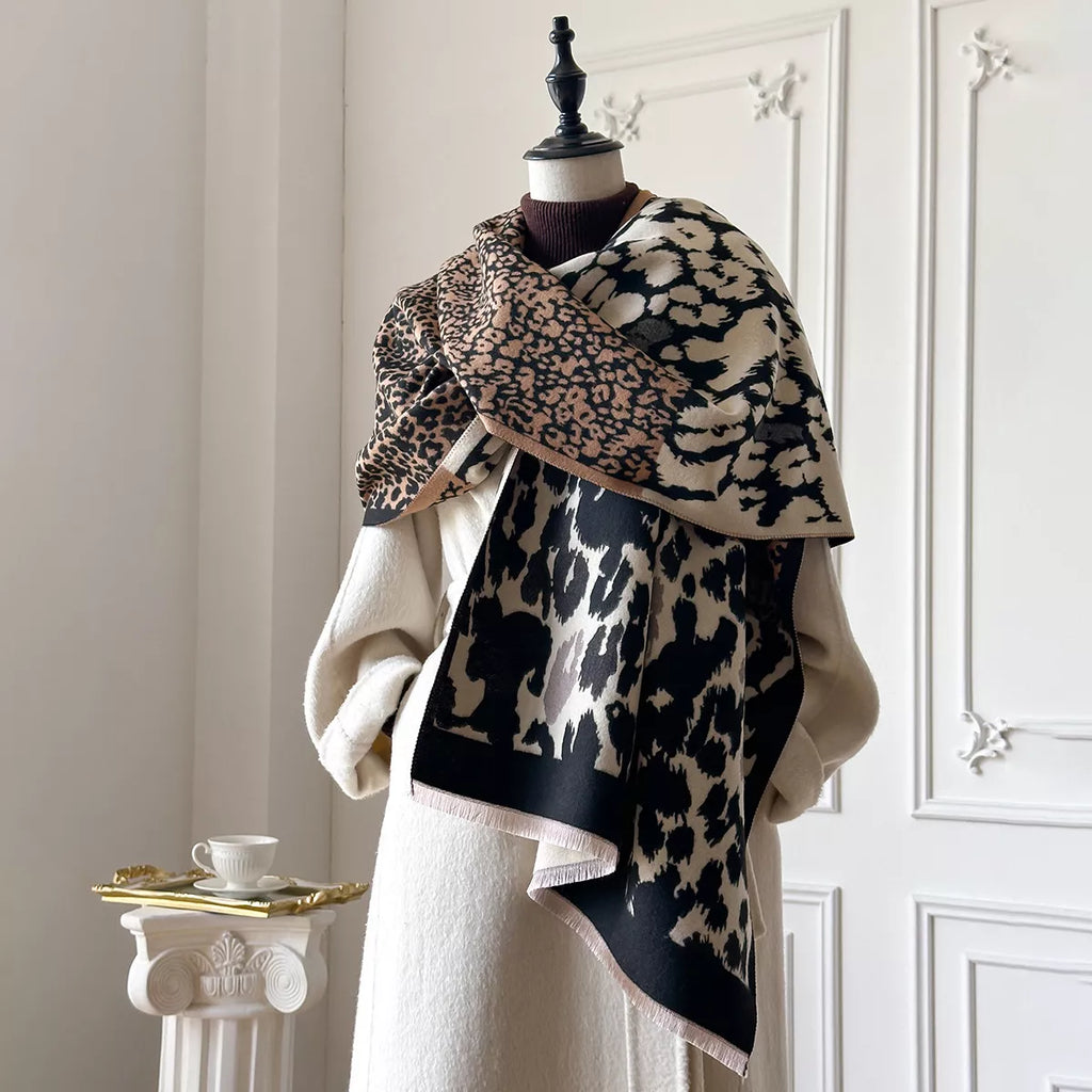 Leopard Print Winter Scarf