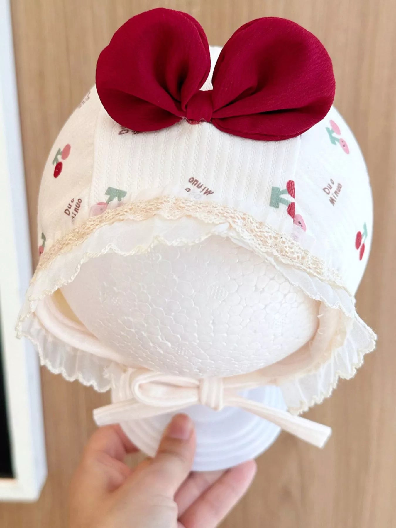 Children's Lace Detail Cute Bowknot Hat