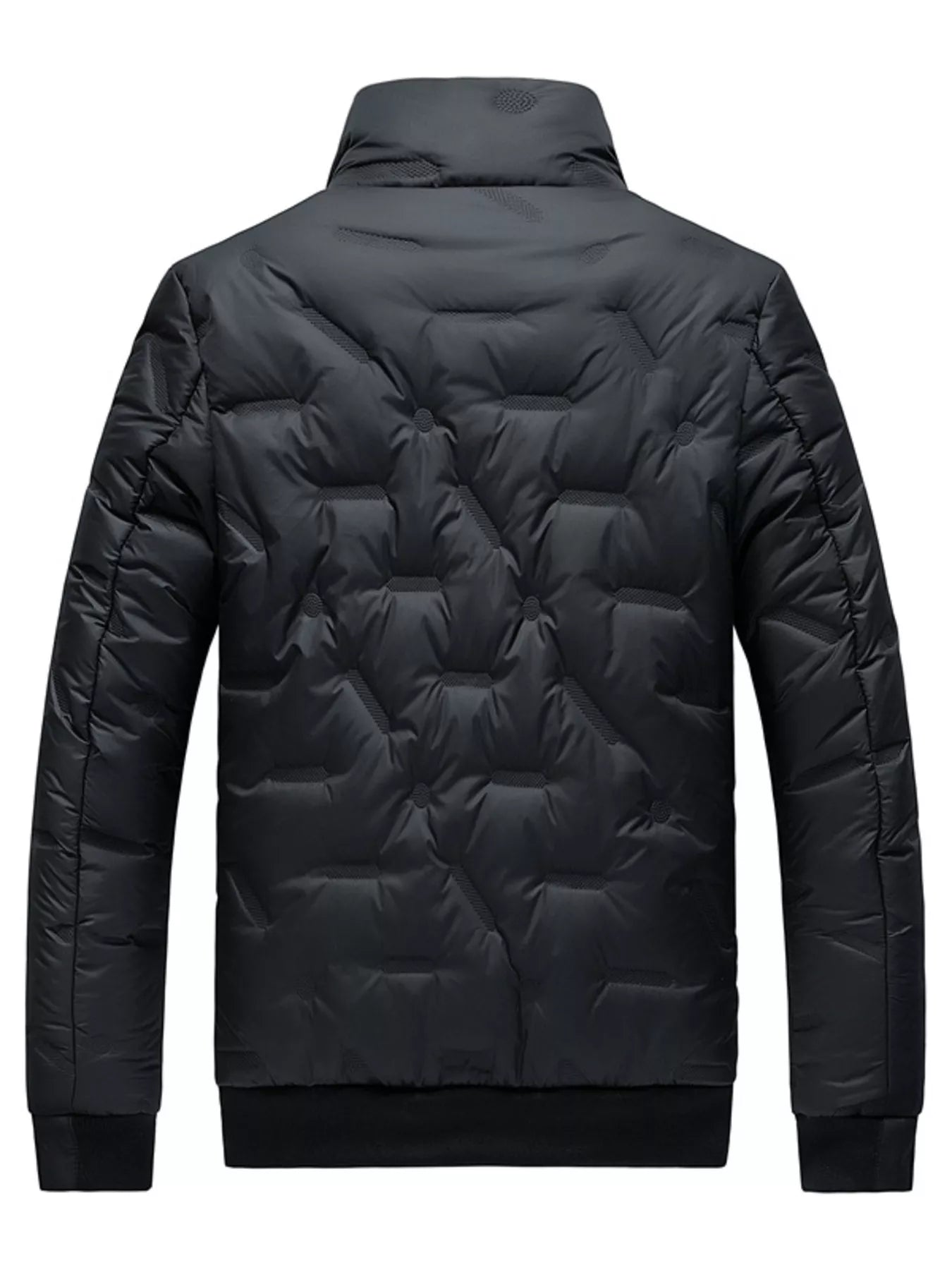 Men's Plus Size Warm Padded Stand Collar Puffer Jacket