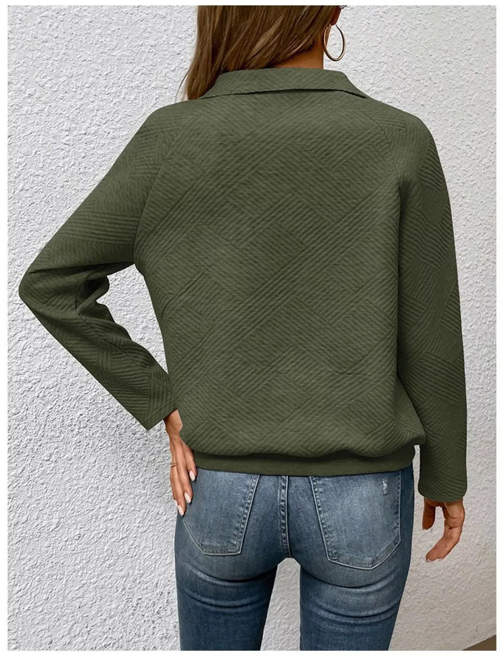 Textured Quarter Snap Sweatshirt