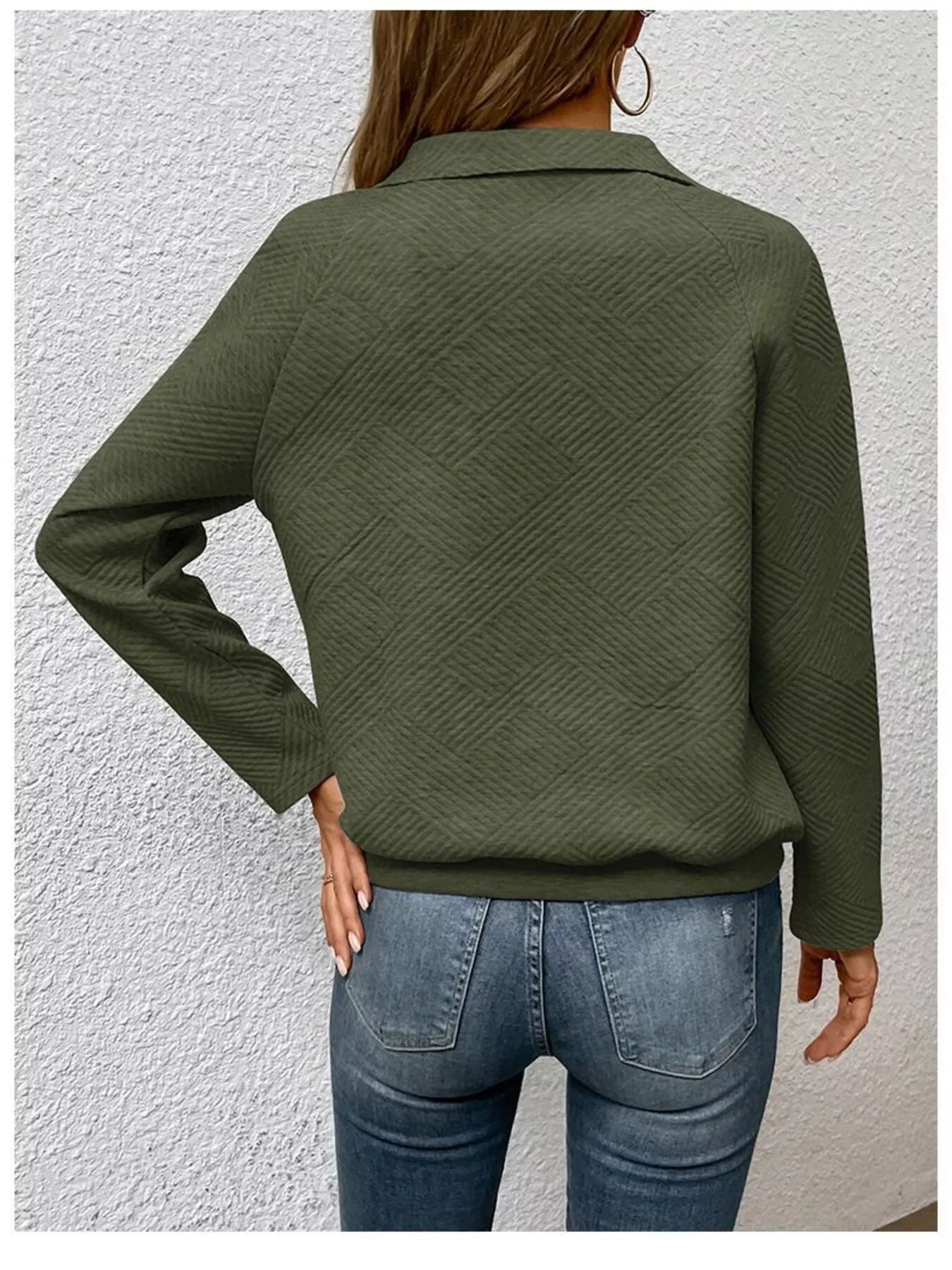Textured Quarter Snap Sweatshirt
