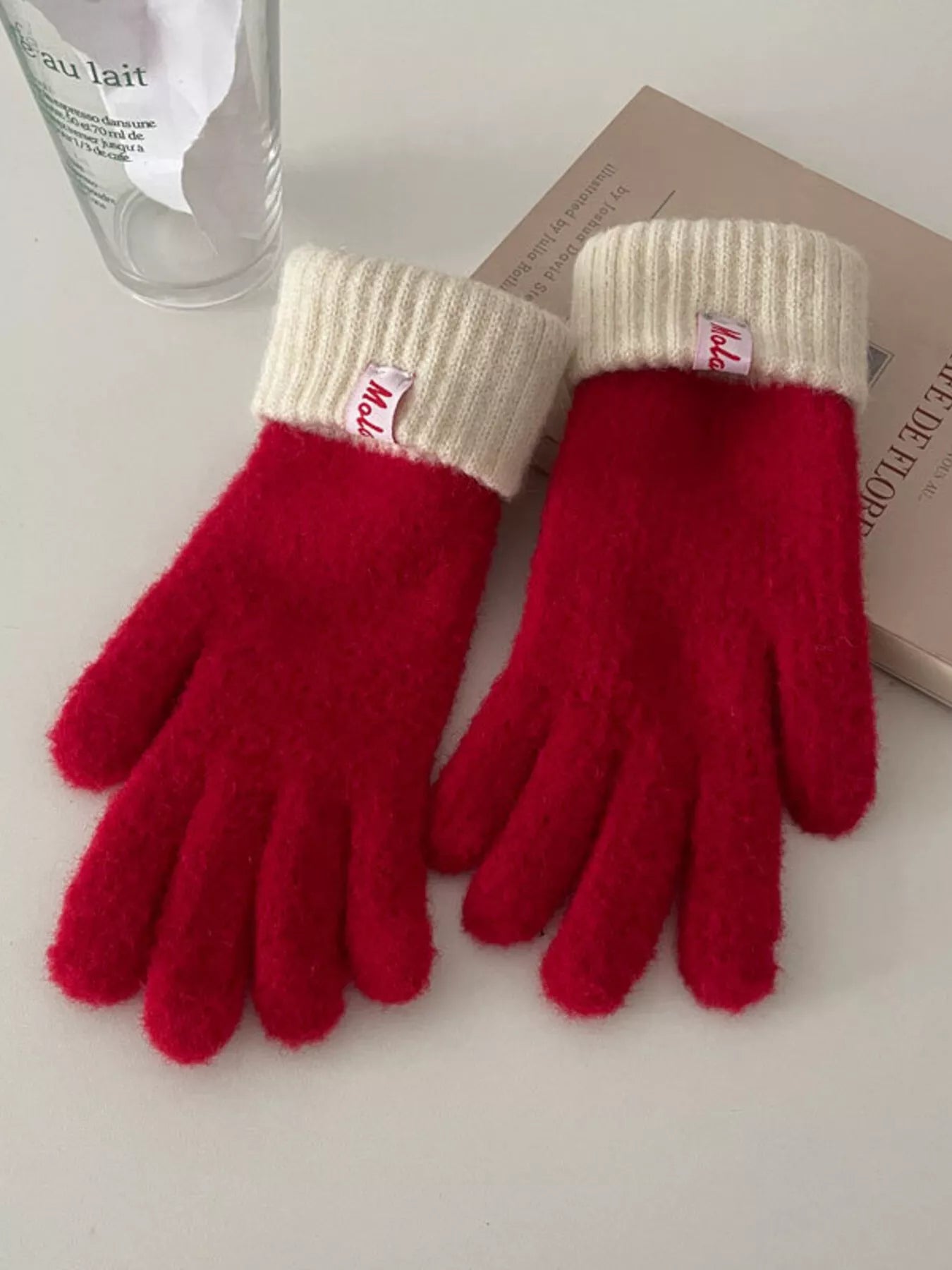 Cozy Knit Gloves with Ribbed Cuff