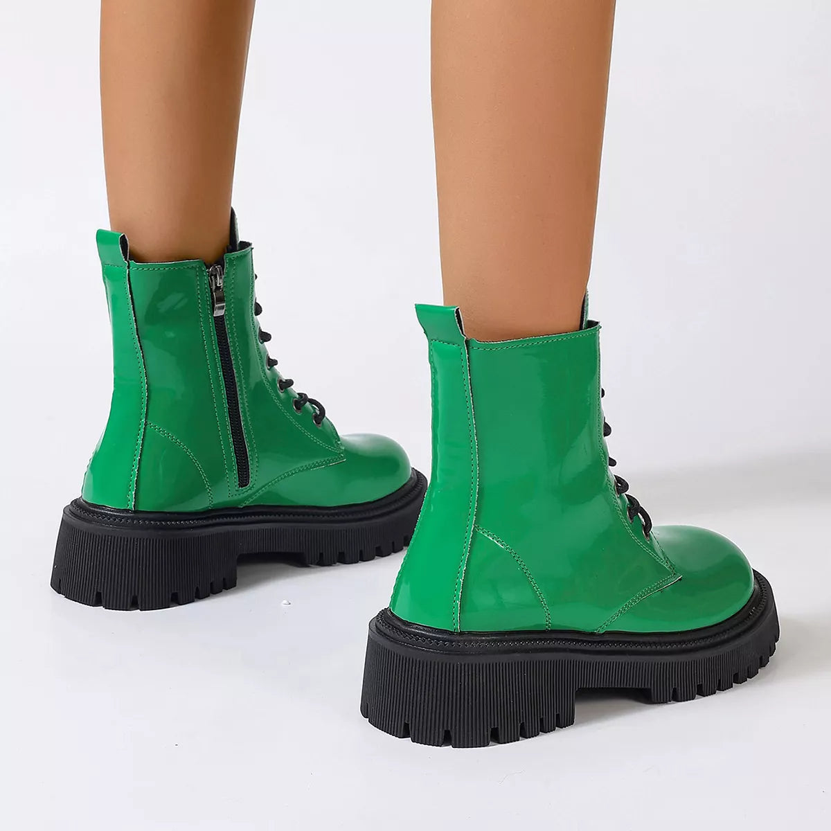 Lace-Up Platform Combat Boots
