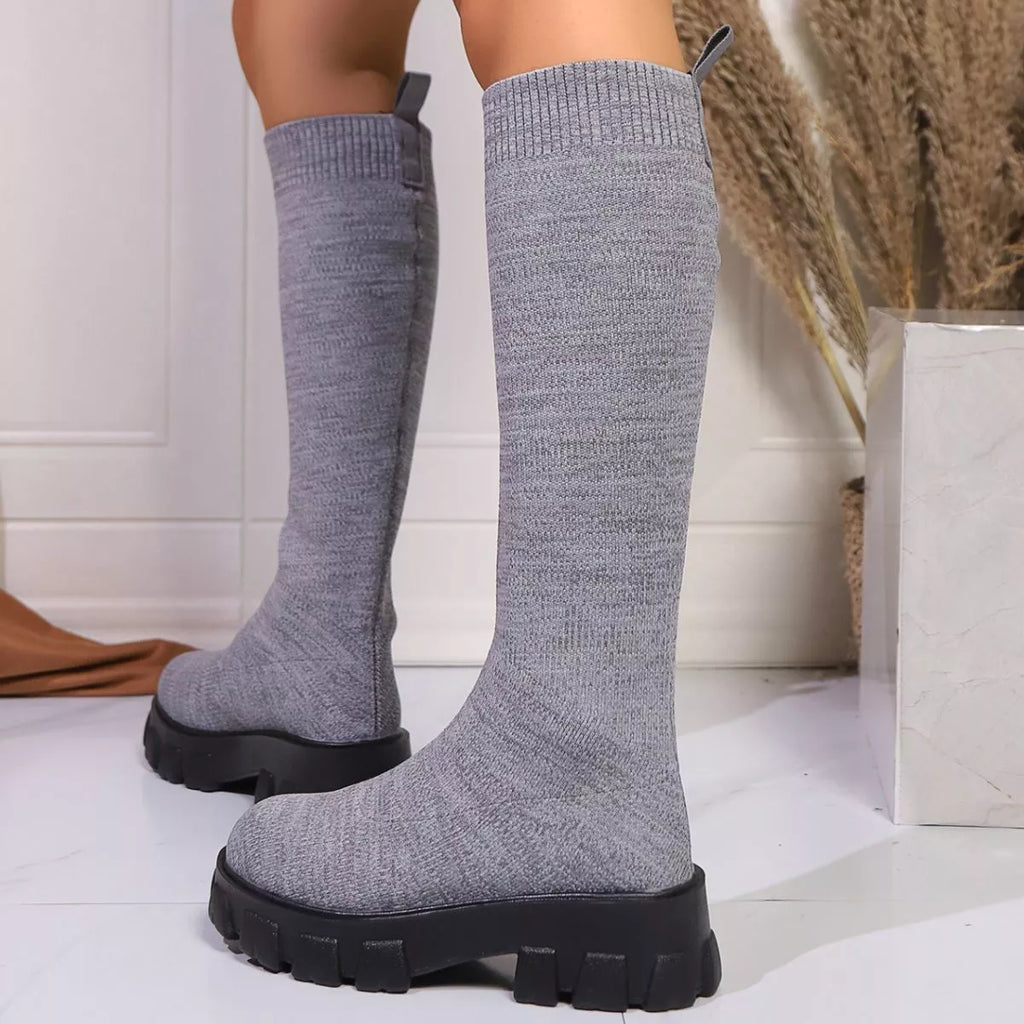 Chunky Platform Knee High Boots