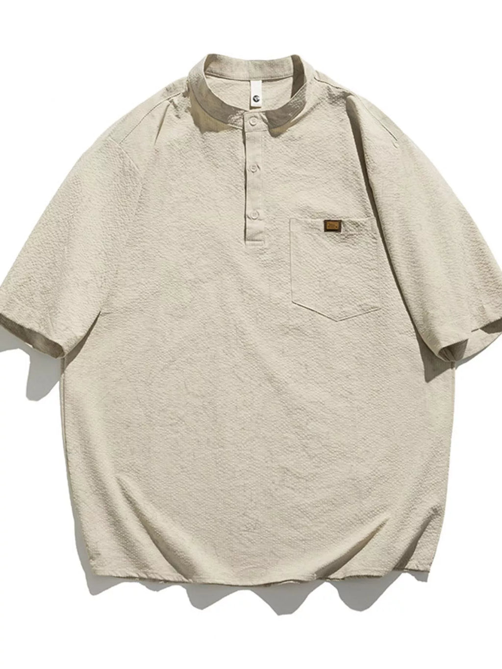 Men's Plus Size Button Detail Short Sleeve Top