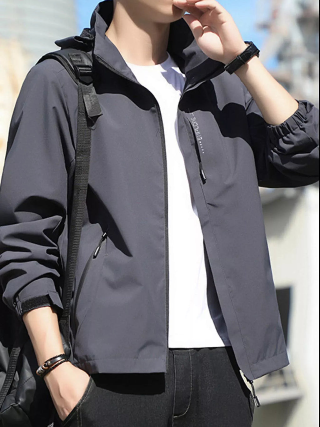 Men's Plus Size Casual Windproof Hooded Jacket