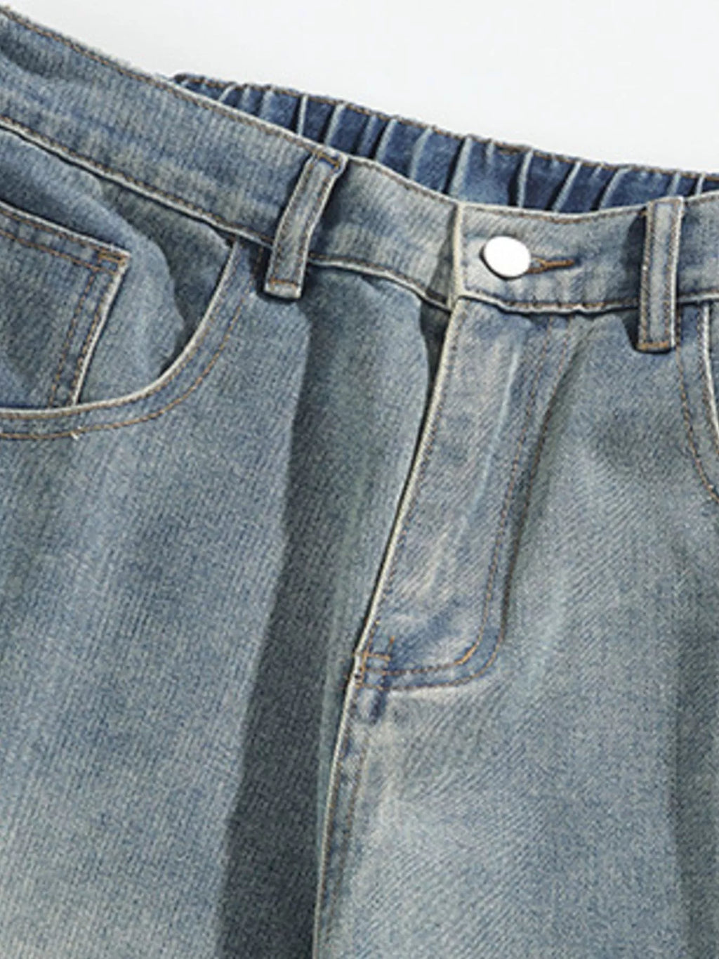 Men's Plus Size Vintage Wash Wide Leg Jeans