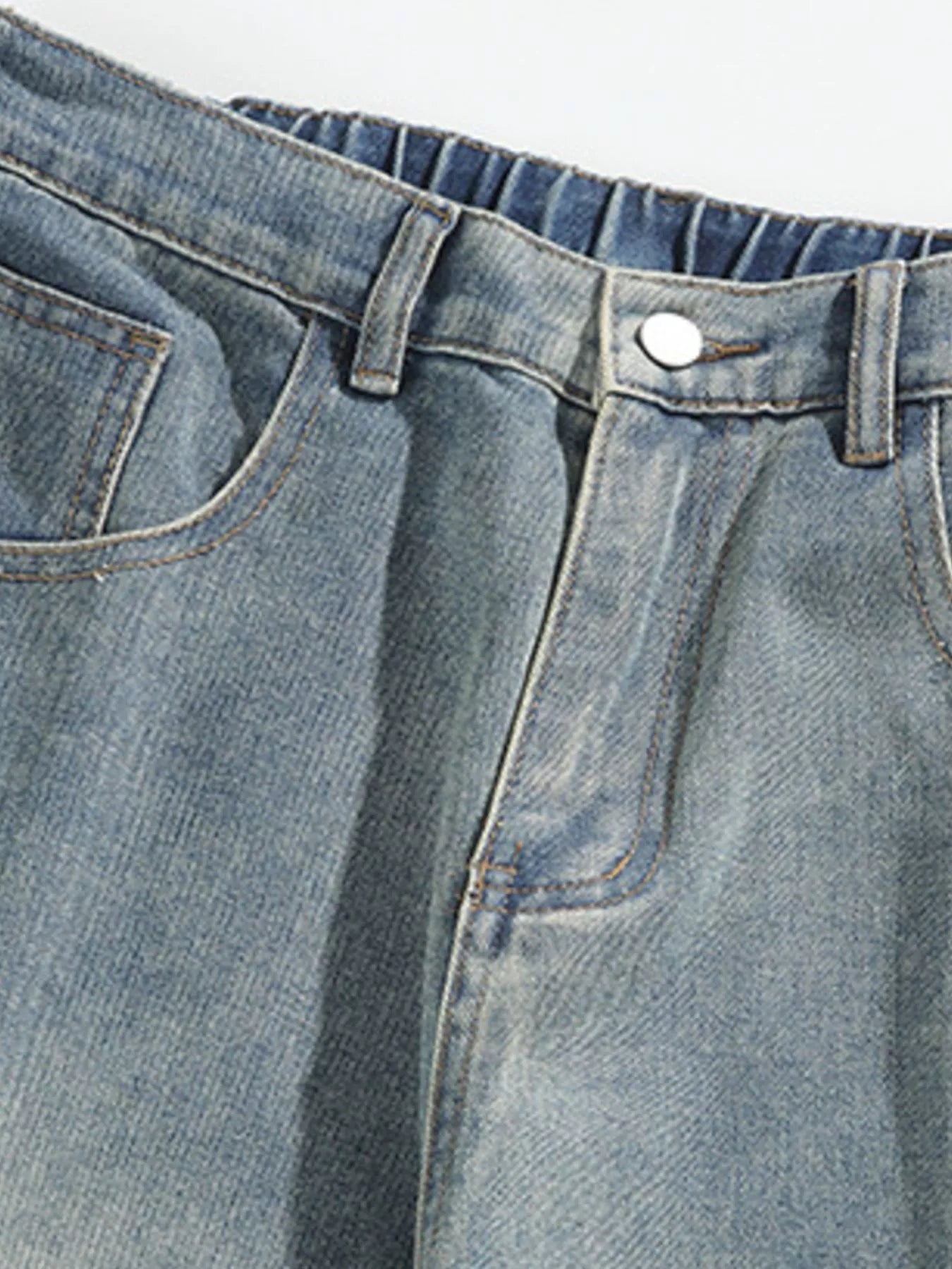 Men's Plus Size Vintage Wash Wide Leg Jeans
