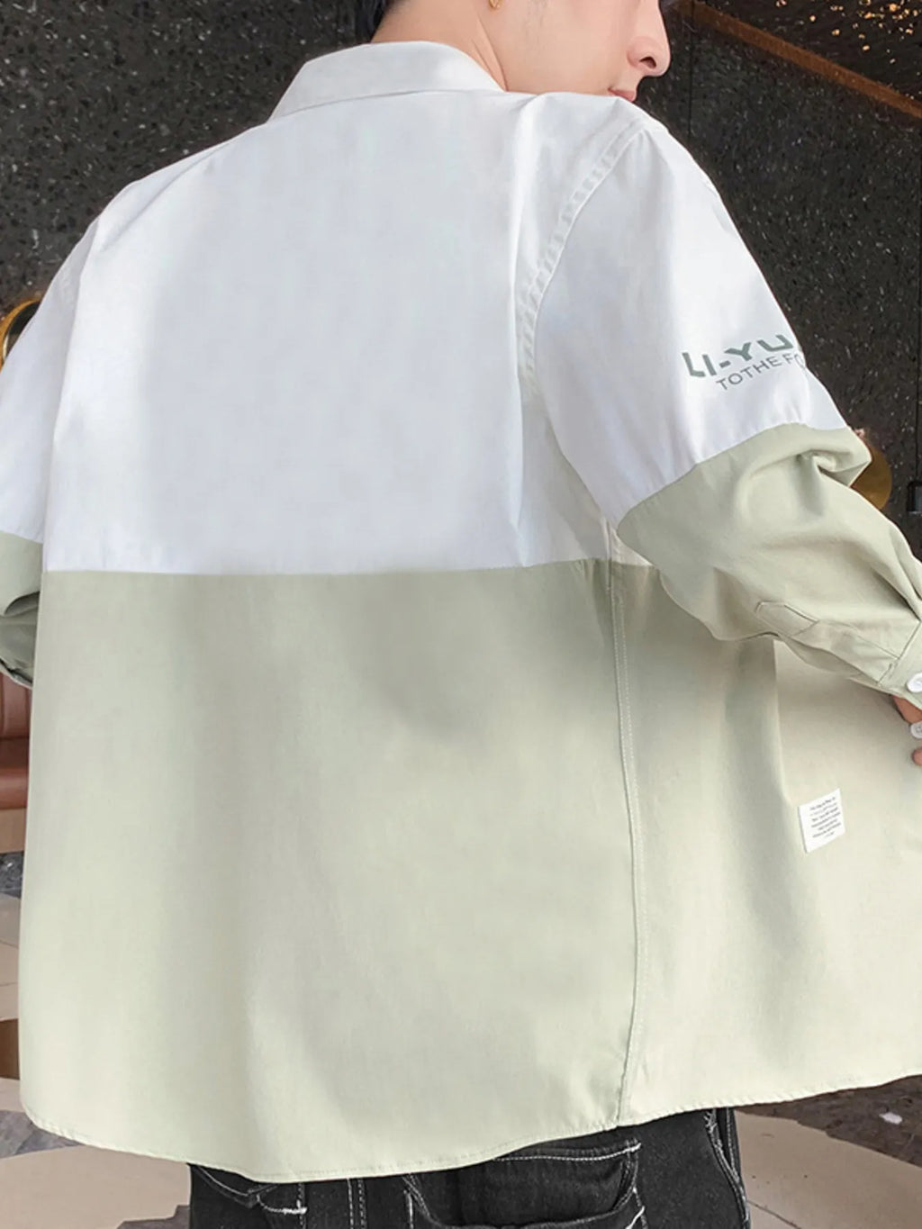 Children's Plus Size Two-Tone Casual Button-Down Shirt