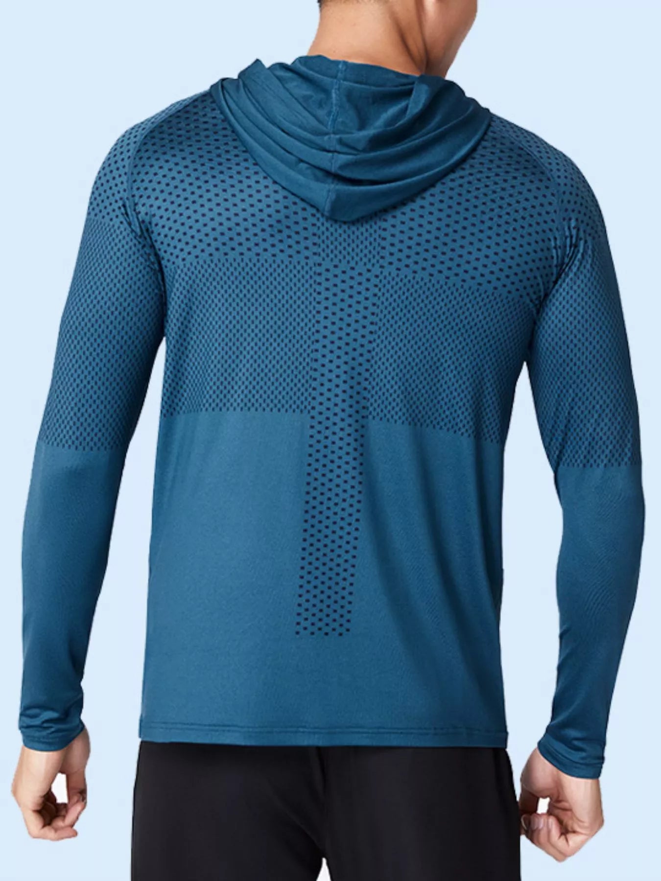 Men's Plus Size Breathable Long Sleeve Hooded Active Top