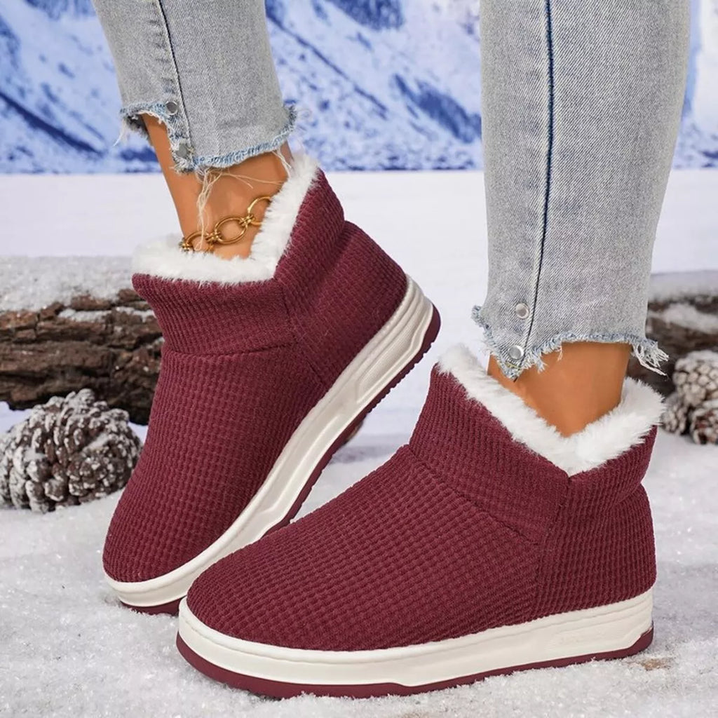 Cozy Knit Ankle Boots with Plush Lining