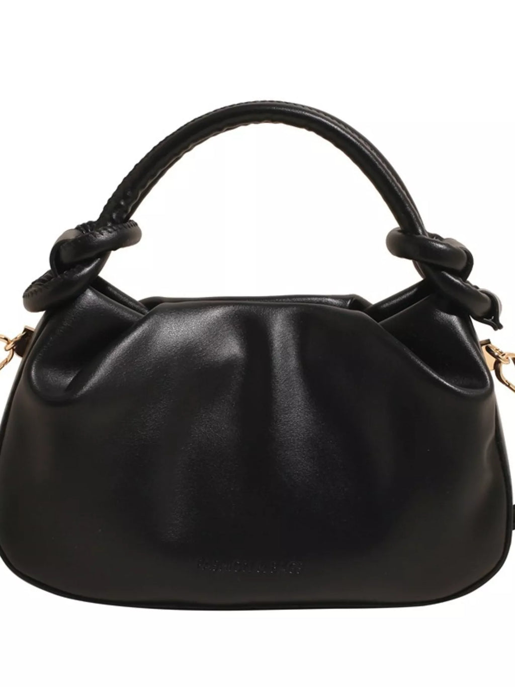 Knot Handle Ruched Crossbody Bag