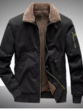 Men's Plus Size Winter Sherpa Lined Bomber Jacket
