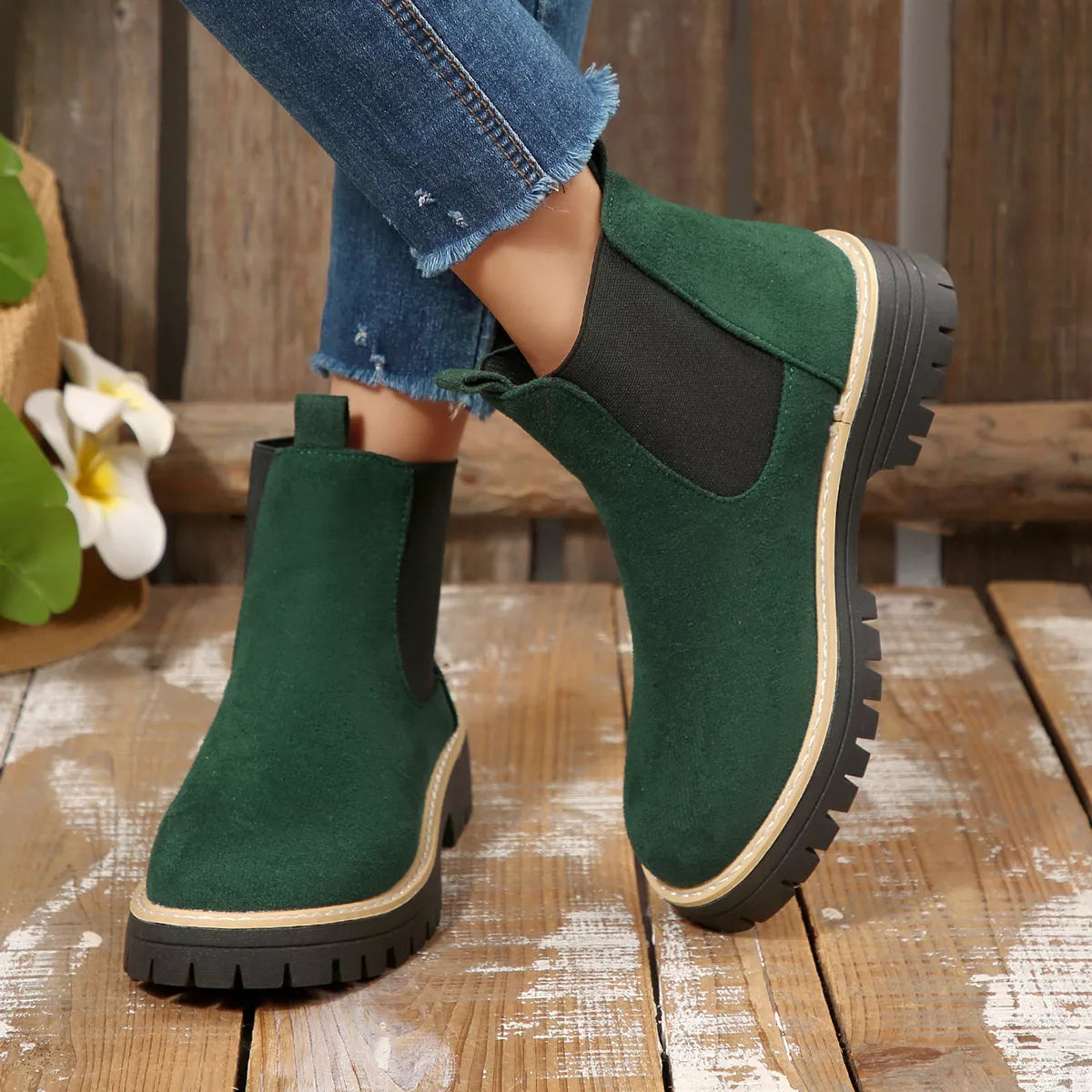Round Toe Ankle Boots