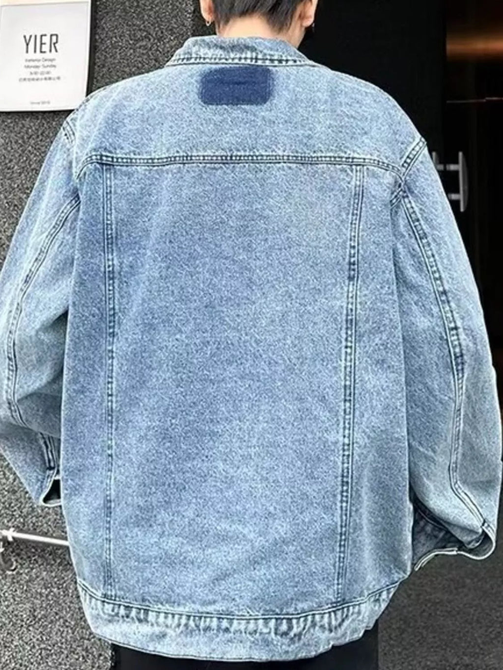 Men's Full Size Button Up Oversized Denim Jacket Plus Size