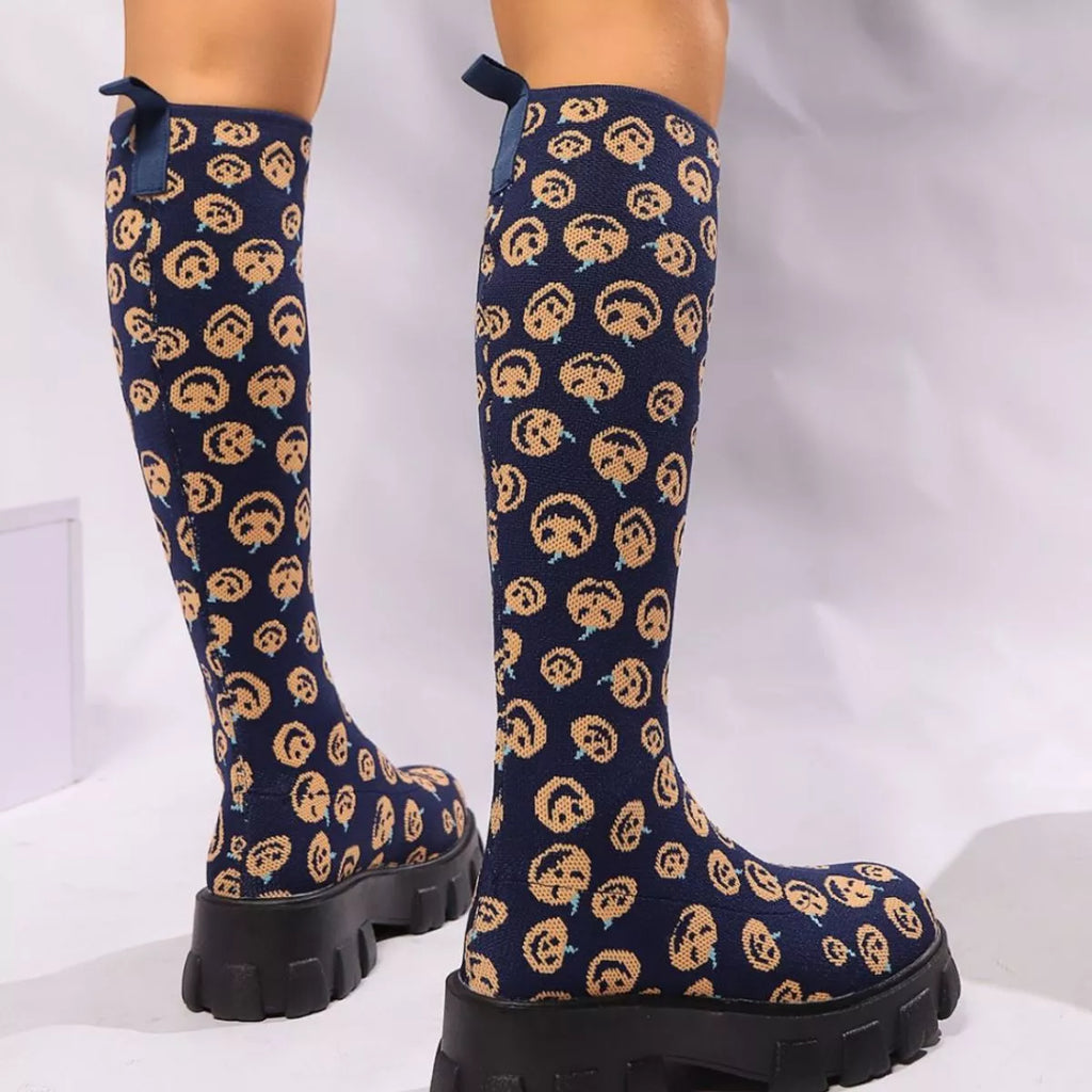 Chunky Platform Knee High Boots