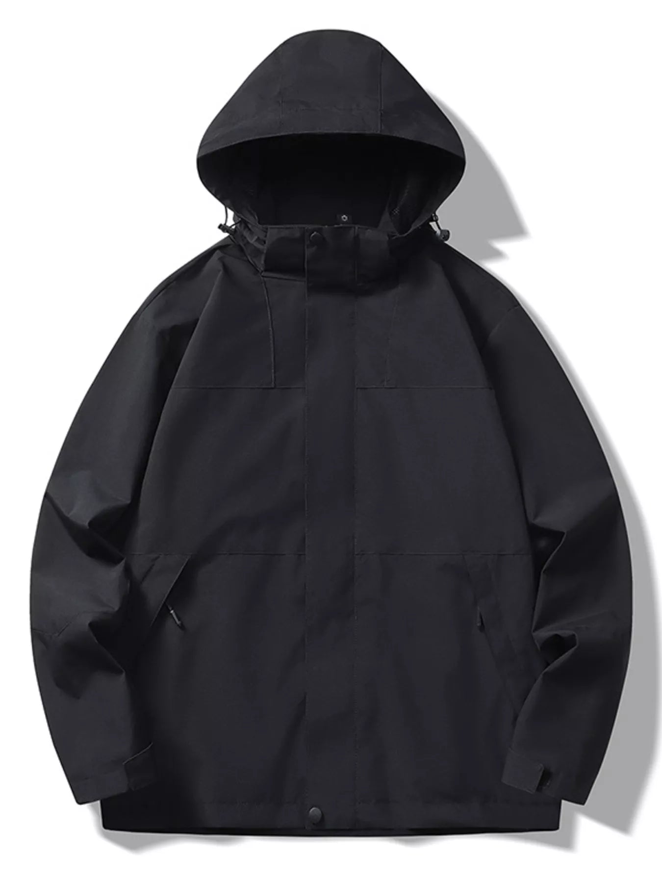 Men's Full Size Two-Tone Hooded Windproof Outdoor Jacket Plus Size