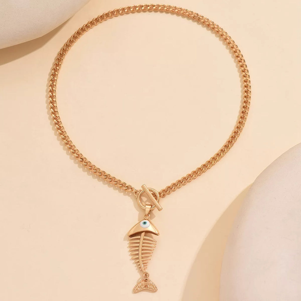 18K Gold-Plated Fishbone Necklace
