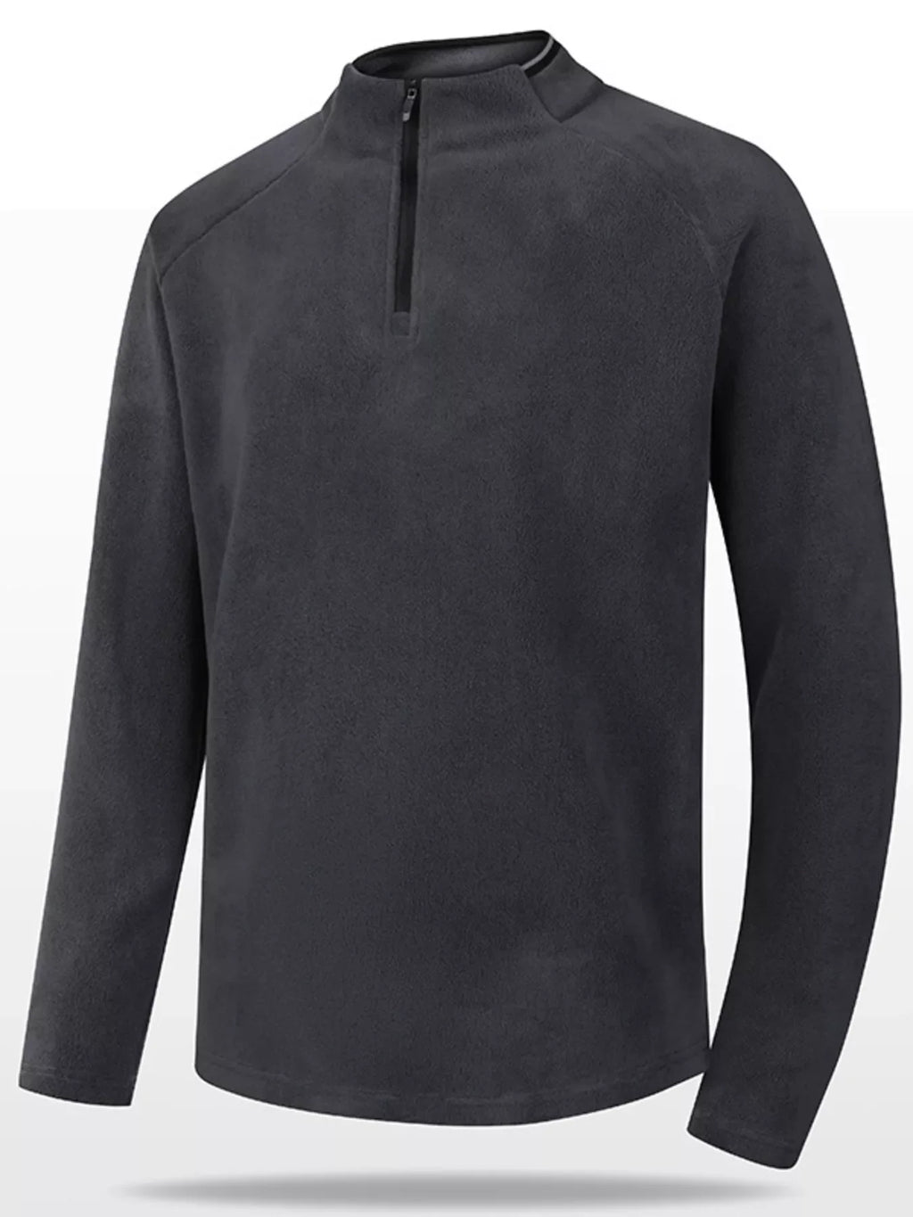 Men's Plus Size Quarter Zip Long Sleeve Top