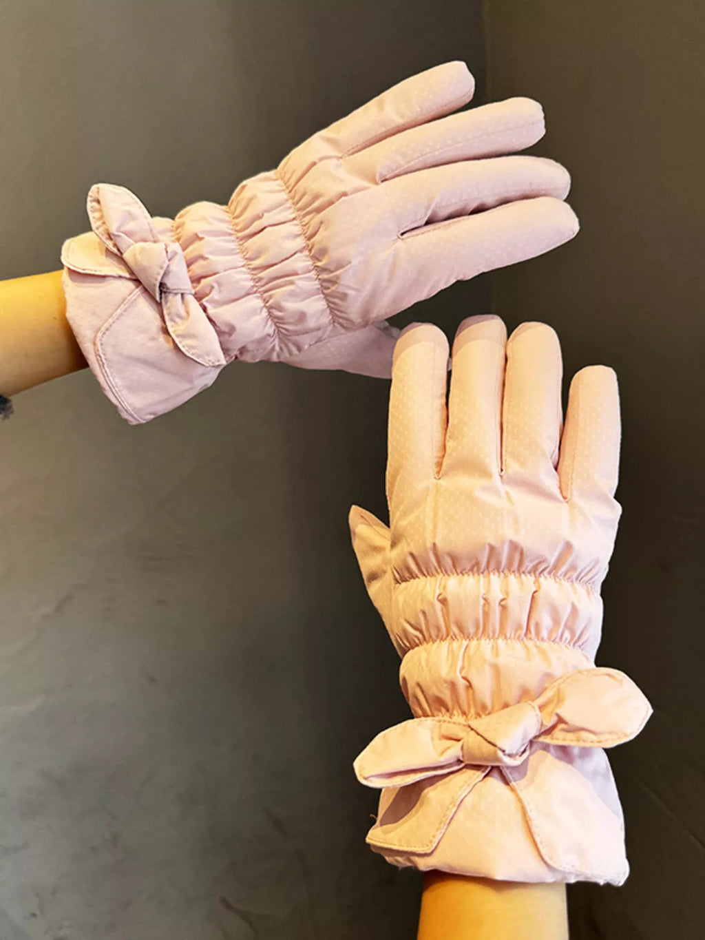 Bowknot Ruched Gloves