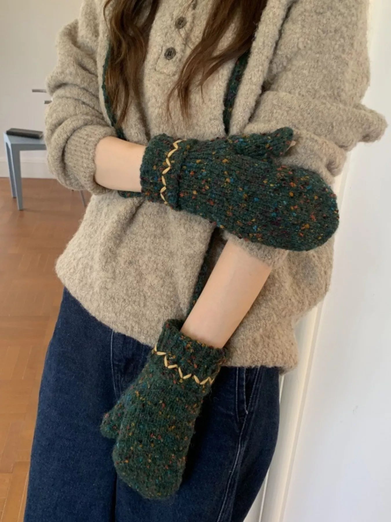Textured Warm Mittens