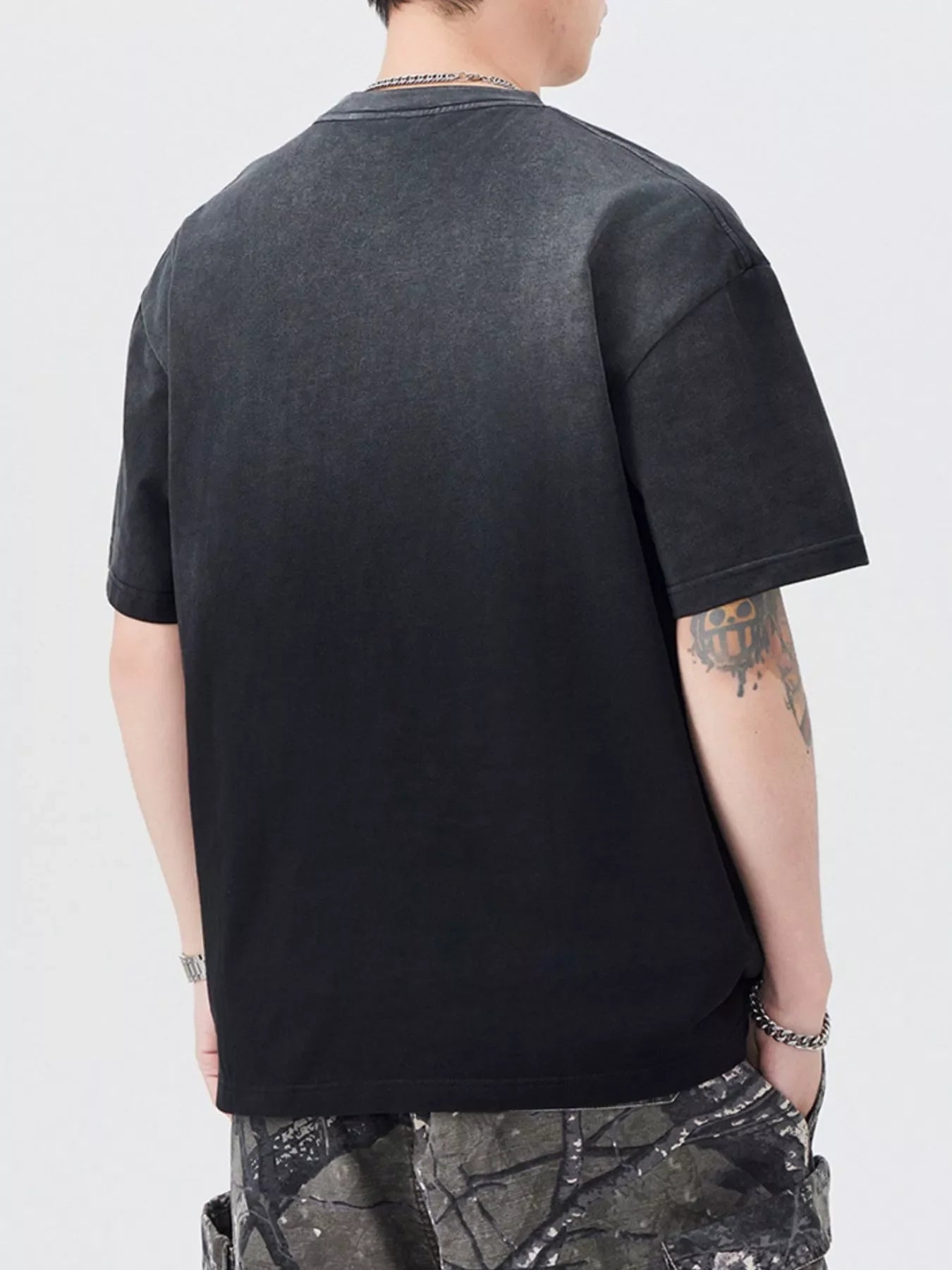 Men's Plus Size Gradient Wash Pocket T-Shirt
