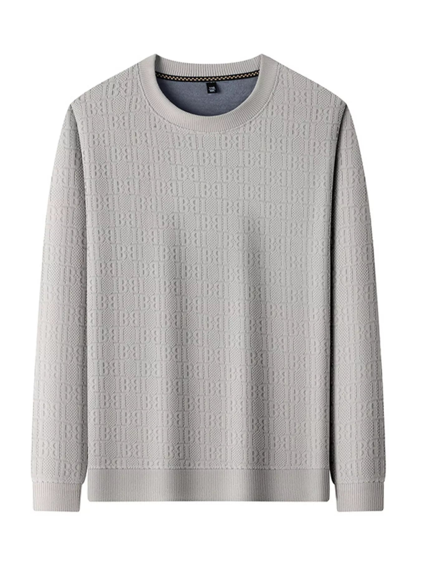 Men's Plus Size Textured Pattern Slim Fit Sweater