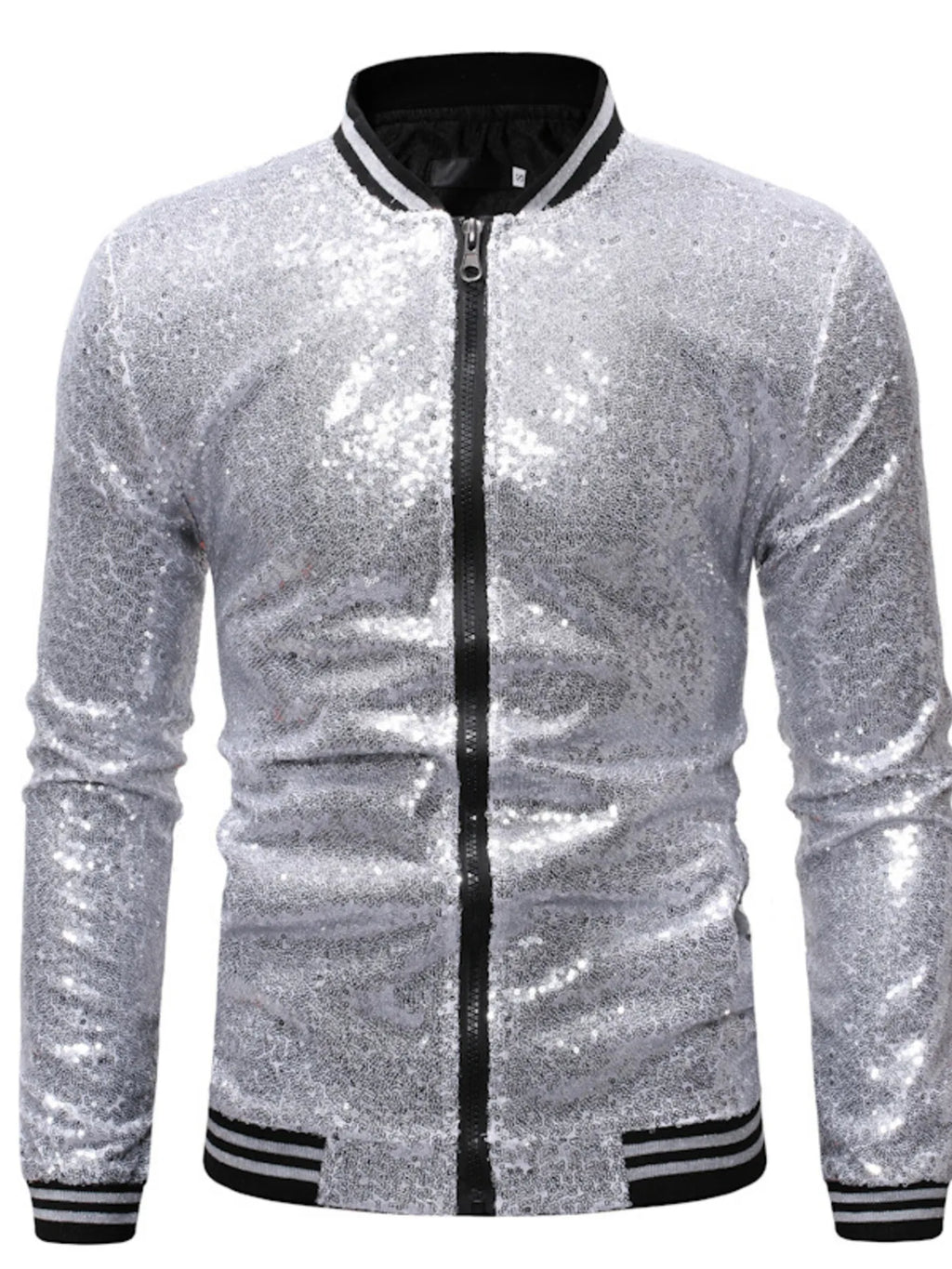 Men's Sequin Zip Up Jacket