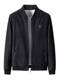 Men's Plus Size Zip Up Textured Jacket