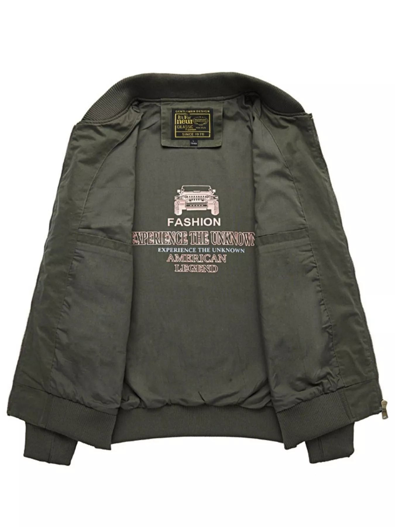 Men's Plus Size Casual Zip Up Bomber Jacket