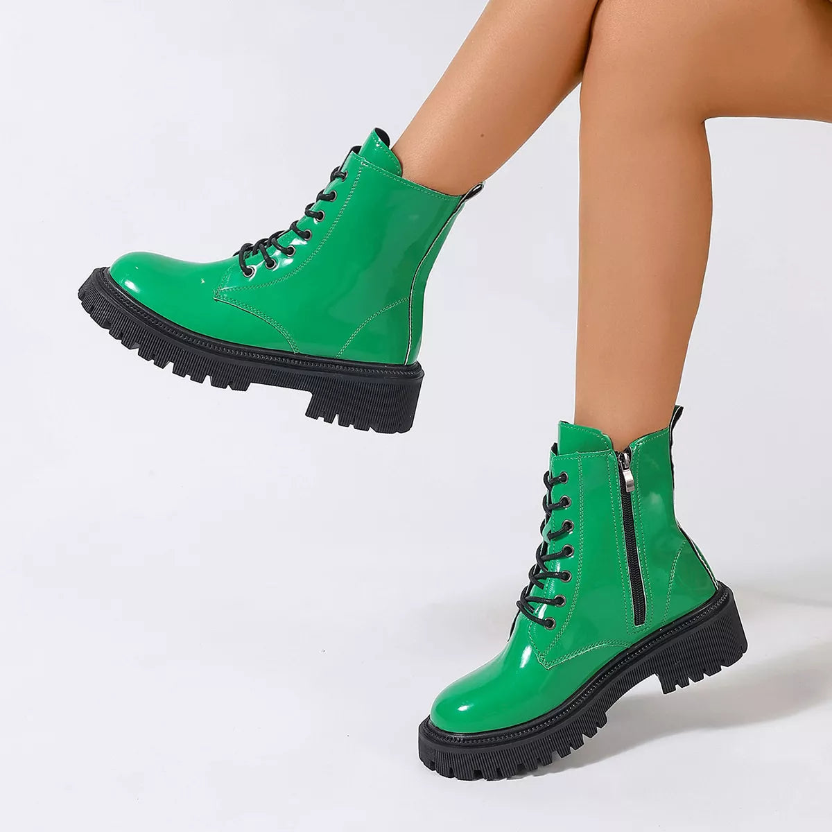 Lace-Up Platform Combat Boots