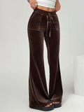 Velvet Flare Leg Pants