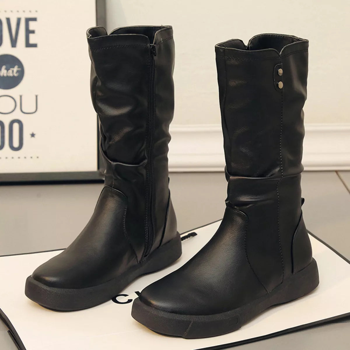 Round Toe Platform Boots