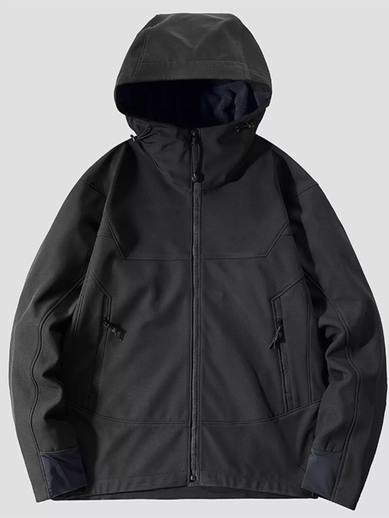 Men's Plus Size Hooded Zip Up Jacket