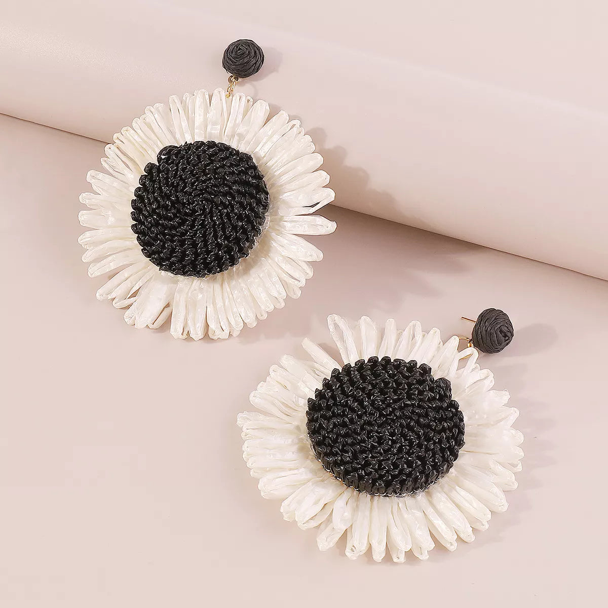 Sunflower Rattan Dangle Earrings